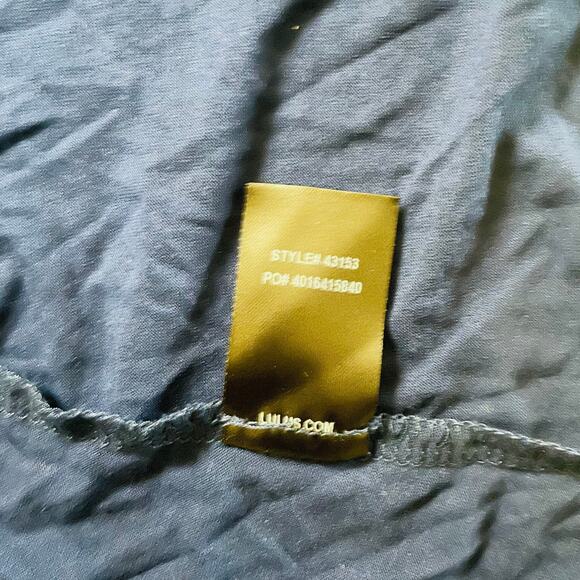 Lulus Garden District Navy Blue Maxi Wrap Dress Size Small NEW - Picture 6 of 12